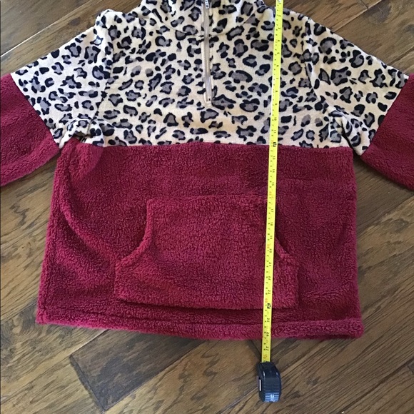 Women’s Leopard and Burgundy Pullover 2XL (L) - Picture 9 of 9